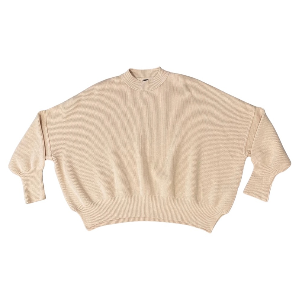 Free People Easy Street Tunic Oversized Sweater Ribbed Peach Parfait Women’s S - Picture 6 of 14
